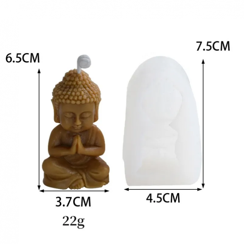 Sveces veidne Mazais Buda, silikona, 37x65mm