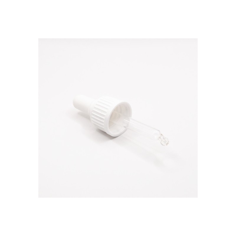 Vāciņš ar pipeti, DIN18, 10ml pudelei, balts