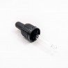 Vāciņš ar kontrolgredzenu un pipeti, DIN18, 10 ml pudelei, melns