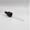Vāciņš ar kontrolgredzenu un pipeti, DIN18, 50 ml pudelei, melns