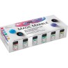 Krāsu ar marmora efektu komplekts, metālisks, 6 x 20 ml